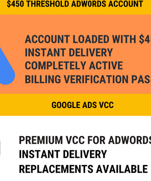 Adwords Fully Verified $450 Credits Account and VCC