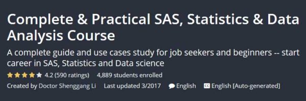 Complete & Practical SAS, Statistics & Data Analysis Course
