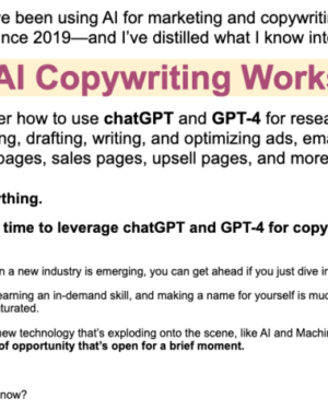 Sam Woods – The AI Copywriting Workshop