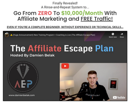 Read more about the article Damien Belak ? The Affiliate Escape Plan