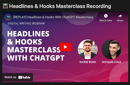 Read more about the article Ship30For30 ? Headlines & Hooks Masterclass with ChatGPT
