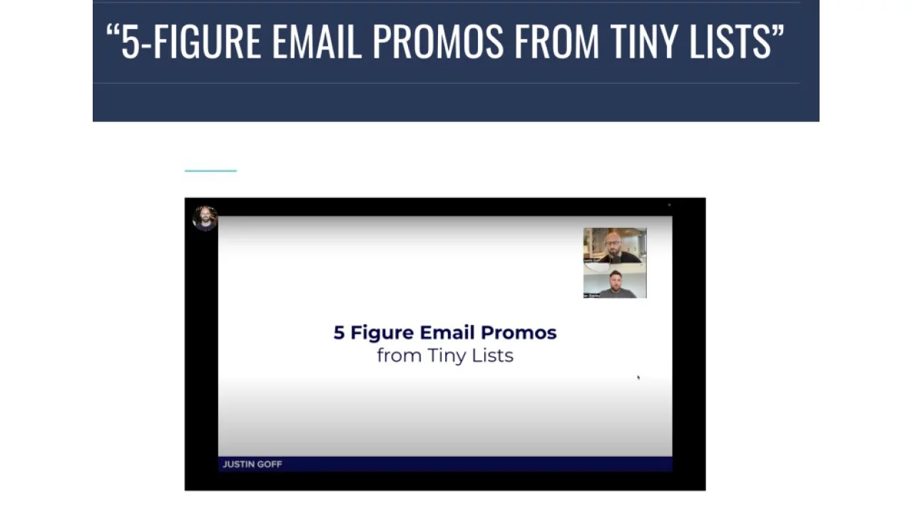 Read more about the article Justin Goff – 5-Figure Email Promos From Tiny Lists