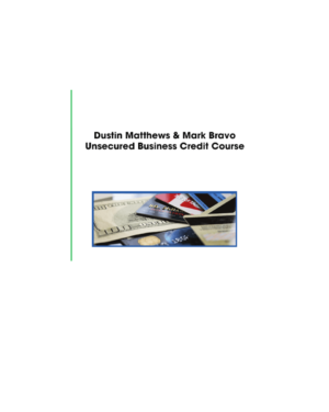 Dustin Matthews & Mark Bravo – Unsecured Business Credit Course